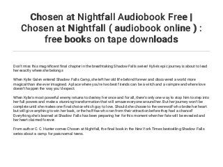 chosen at nightfall chosen at nightfall