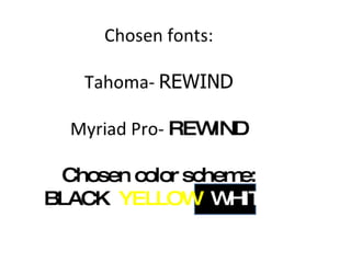 Chosen fonts