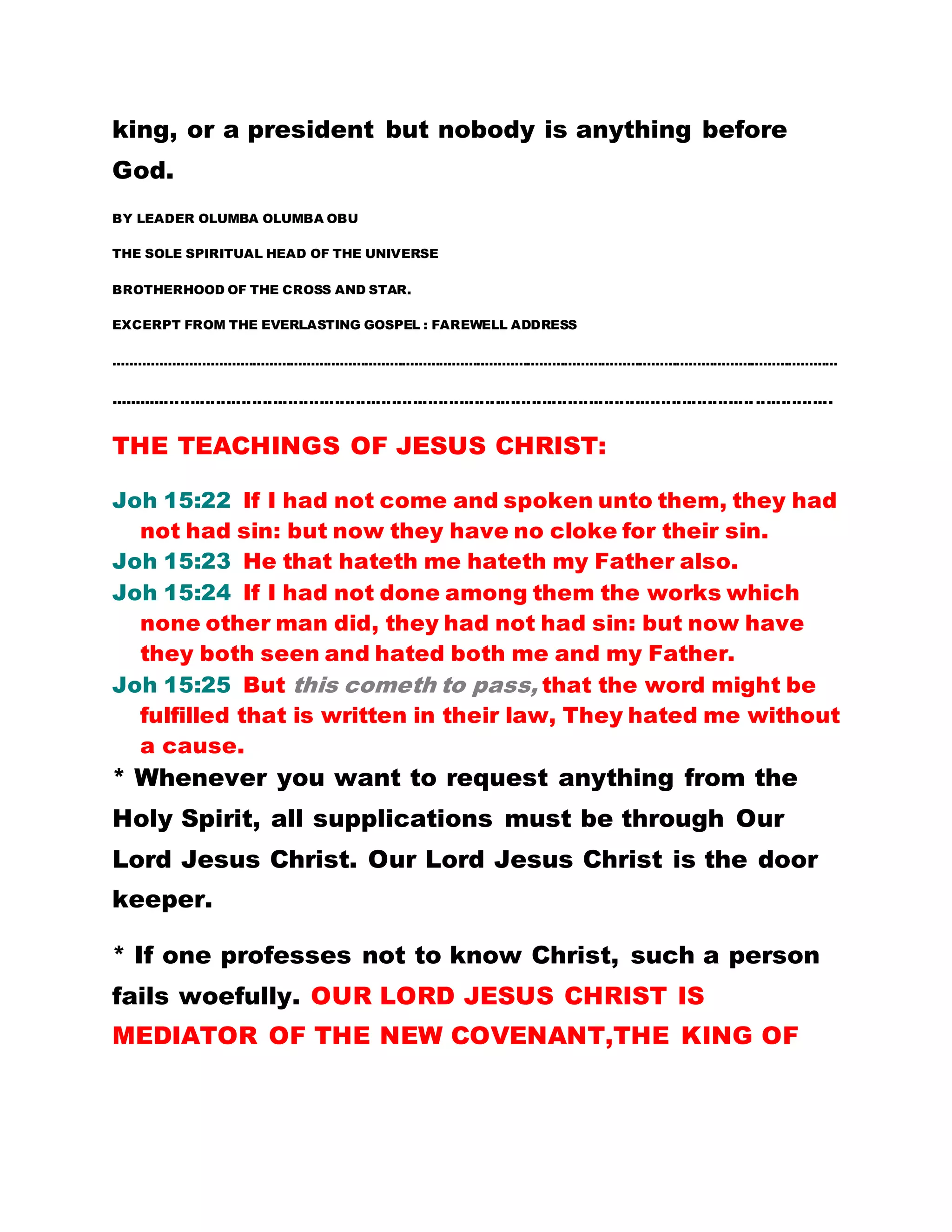 contrary encouraged them. Evening services used to
last to the small hours of the morning so members
suggested that services should be kept on specific
days and not every day. The Father replied that, THE
WORD OF GOD WAS HIS ONLY ARTICLE OF TRADE
AND IF HE FAILED TO DISPLAY HIS MERCHANDISE
DAILY, THE TRADE WOULD COLLAPSE. IN OTHER
WORDS, IF HE DOES NOT PREACH AND CONDUCT
SERVICES DAILY HIS ASSIGNMENT WILL NOT YIELD
GOOD RESULTS.
The celebration of love feast then consisted of rice,
yam porridge, foofoo etc. and was conducted only at
Number 8 Eton Street, Calabar. Sister Mong did not
know that this celebration would spread to individual
homes.
Vision brought many people to BCS. One sister
Adiaha Obong who had gone on transfer was inspired
to speak in tongues and a sister also gifted from the
congregation would stand up and interpret what was
spoken. The Ambo School which is now a grade one
school had only 16 children on the roll.
BLACK DEACONESS IN ENGLAND:
The Father liberated women since 1982 when He
 