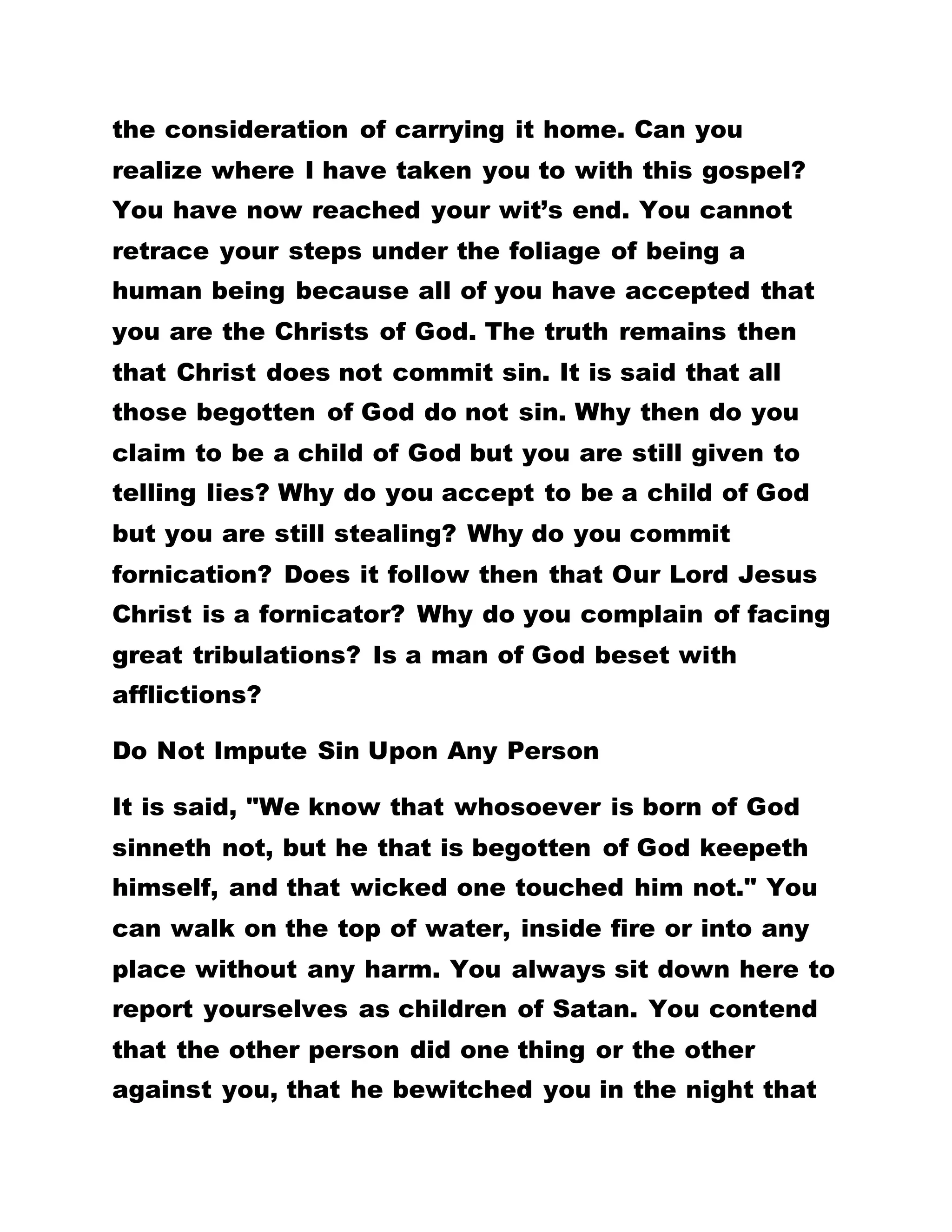 EXAMPLE? ALL THESE ARE ENOUGH FOR YOU TO
LEARN A LESSON FROM THE LIFE-STYLE OF OUR
LORD JESUS CHRIST AND EMULATE HIM. We should
also remember the love He has for us and keep His
commandment which states that we should love one
another even as He has loved us. Let the first lesson
be read:
BY LEADER OLUMBA OLUMBA OBU
THE SUPERNATURAL TEACHER, AND
SOLE SPIRITUAL HEAD OF THE UNIVERSE
BROTHERHOOD OF THE CROSS AND STAR
Excerpt from the gospel: CHRIST LIFESTYLE IS WORTHY OF EMULATION
…………………………………………………………………………………………..……………………………………………………
………………………………………………………………………………………………………………………………………………………
THE COMFORTER,THE HOLY SPIRIT
AND YE ALSO SHALL BEAR WITNESS, BECAUSE YE
HAVE BEEN WITH ME FROM THE BEGINNING.
THE COMFORTER:
Joh 15:26 But when the Comforter is come, whom I
will send unto you from the Father, even the Spirit
of truth, which proceedeth from the Father, he
shall testify of me:
Joh 15:27 And ye also shall bear witness, because
ye have been with me from the beginning.
 