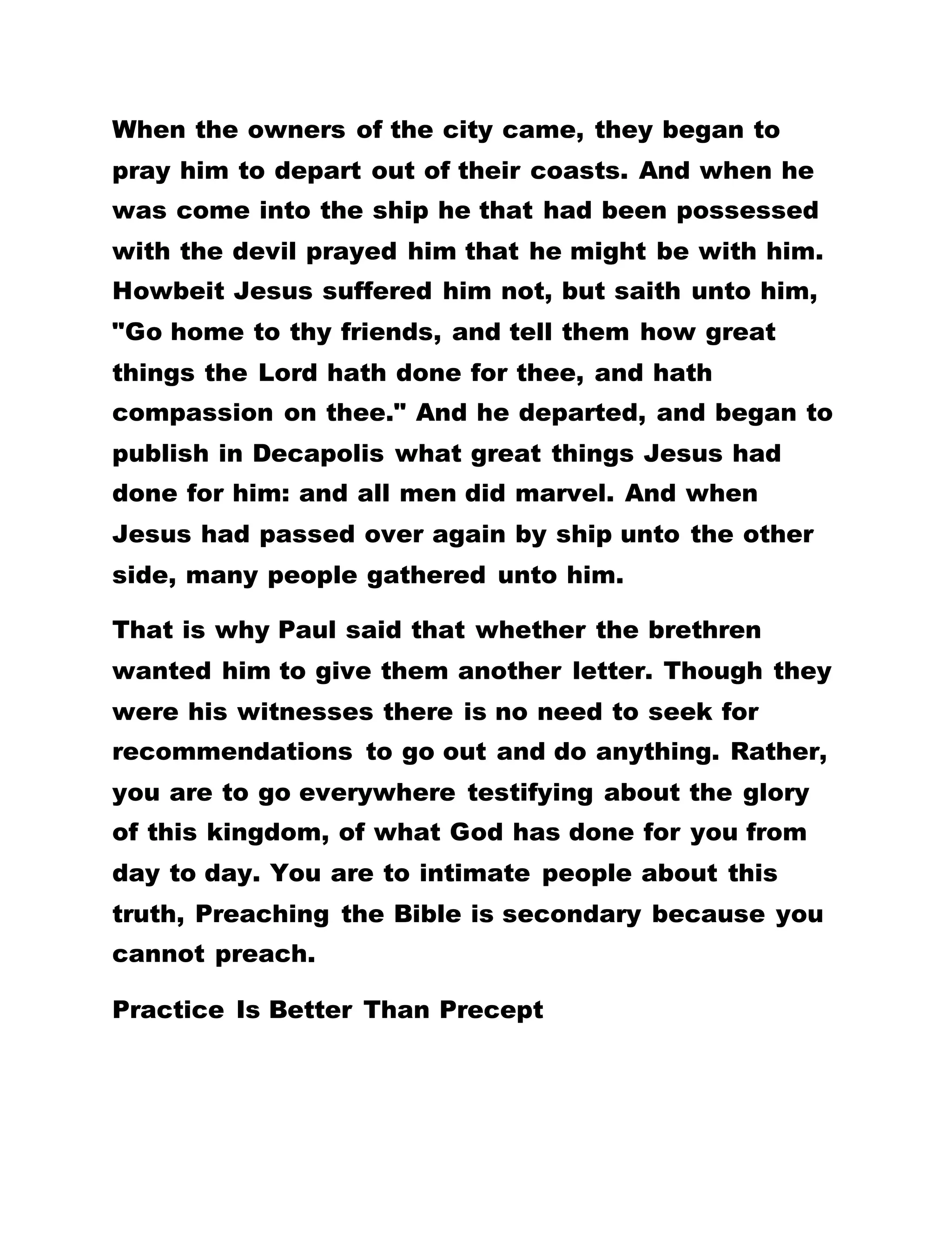 YOU, YOU CONTEND THAT NOBODY HAS DONE SO.
DOES IT THEN FOLLOW THAT YOU HAD THE
PREGNANCY FROM THE AIR? CAN YOU DECEIVE
PEOPLE IN THAT MANNER?
IF IT IS NOT MAN WHO IMPREGNATED YOU, THEN IT
IS THE HOLY SPIRIT. TELL THE TRUTH OF HOW YOU
GOT THE PREGNANCY. FOR YOU TO CONTEND THAT
YOU ARE IGNORANT OF HOW THE PREGNANCY
CAME TO YOU IS BASELESS. Hitherto, you could not
preach the word of God, you could not offer prayers,
you could not sing, you were always shy, you were
leading an irresponsible way of life. But today, you
are well-grounded in those lines. But when you are to
explain the intricacies here you argue that you are
unaware of such realities at the moment. Do you
want us to be damned in doubt? Since God created
man, the work done by the Holy Spirit today has
never been known because Our Lord Jesus Christ
has said, "Verily, verily, I say unto you, except a corn
of wheat fall into the ground and die, it abideth
alone, but if it die, it bringeth forth much fruit." Can
you not realize the multiplicity of Christ throughout
the world today?
The Christ Is Already Here, Gaze Not In The Sky
 