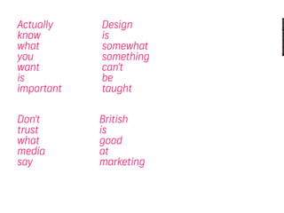 My Learning Journey in Design (2012)