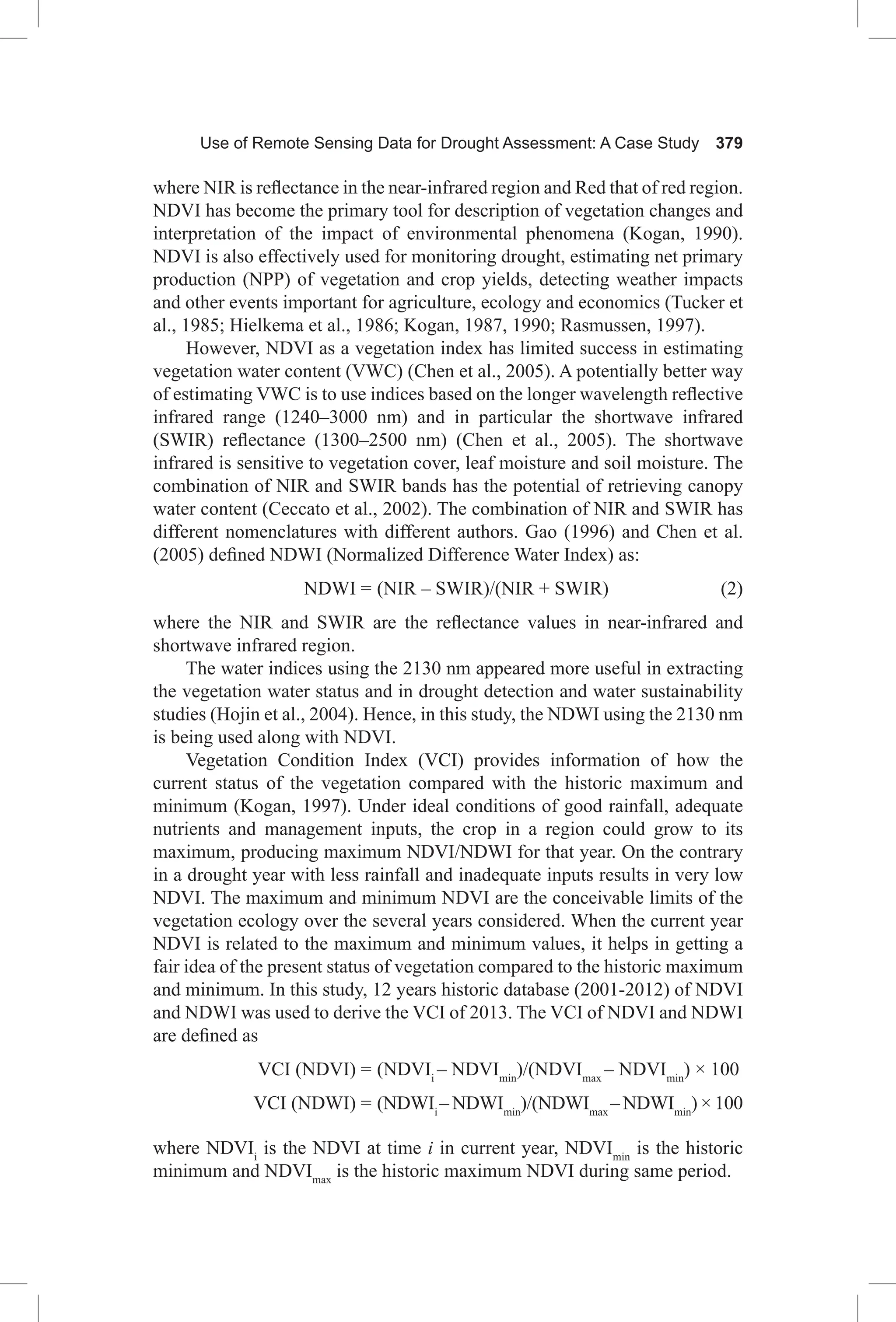 drought assessment tool remote sensing normal | PDF