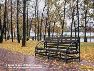 ... O banco no qual sentávamos para descansar de nossas caminhadas... 