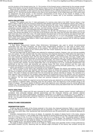 Discus throwing performances and medical classification of wheelchair ...
