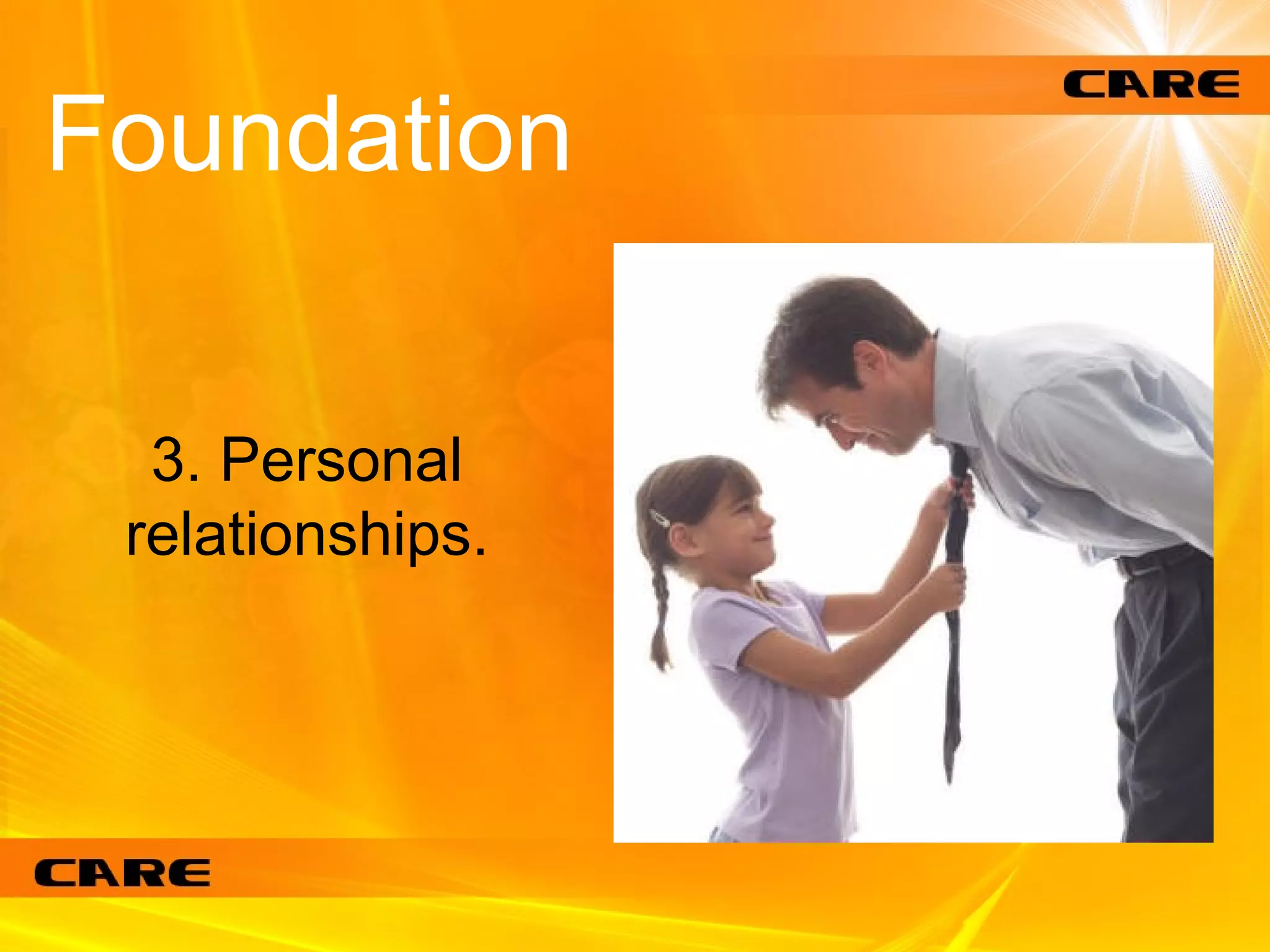 Foundation 3. Personal relationships. 