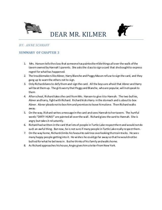 Dear Mr. Kilmer