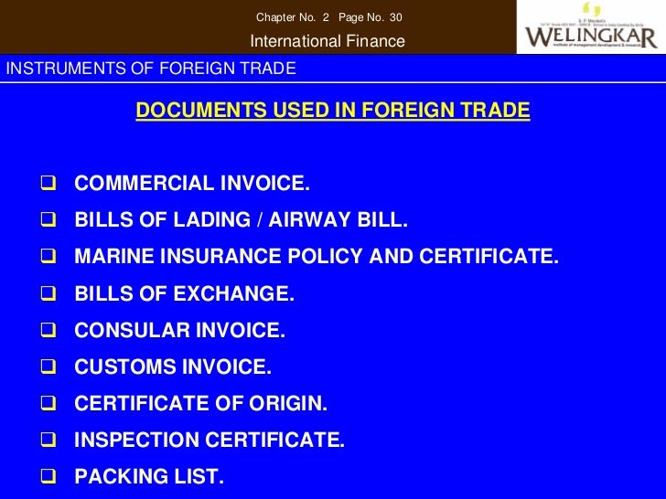 Instruments of Foreign Trade