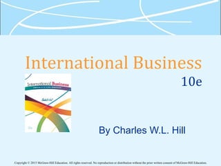 International Business
10e
By Charles W.L. Hill
Copyright © 2015 McGraw-Hill Education. All rights reserved. No reproduction or distribution without the prior written consent of McGraw-Hill Education.
 