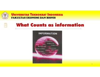 What Counts as information
8
 