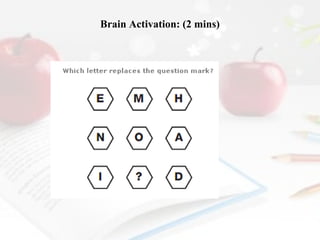 Brain Activation: (2 mins)

 