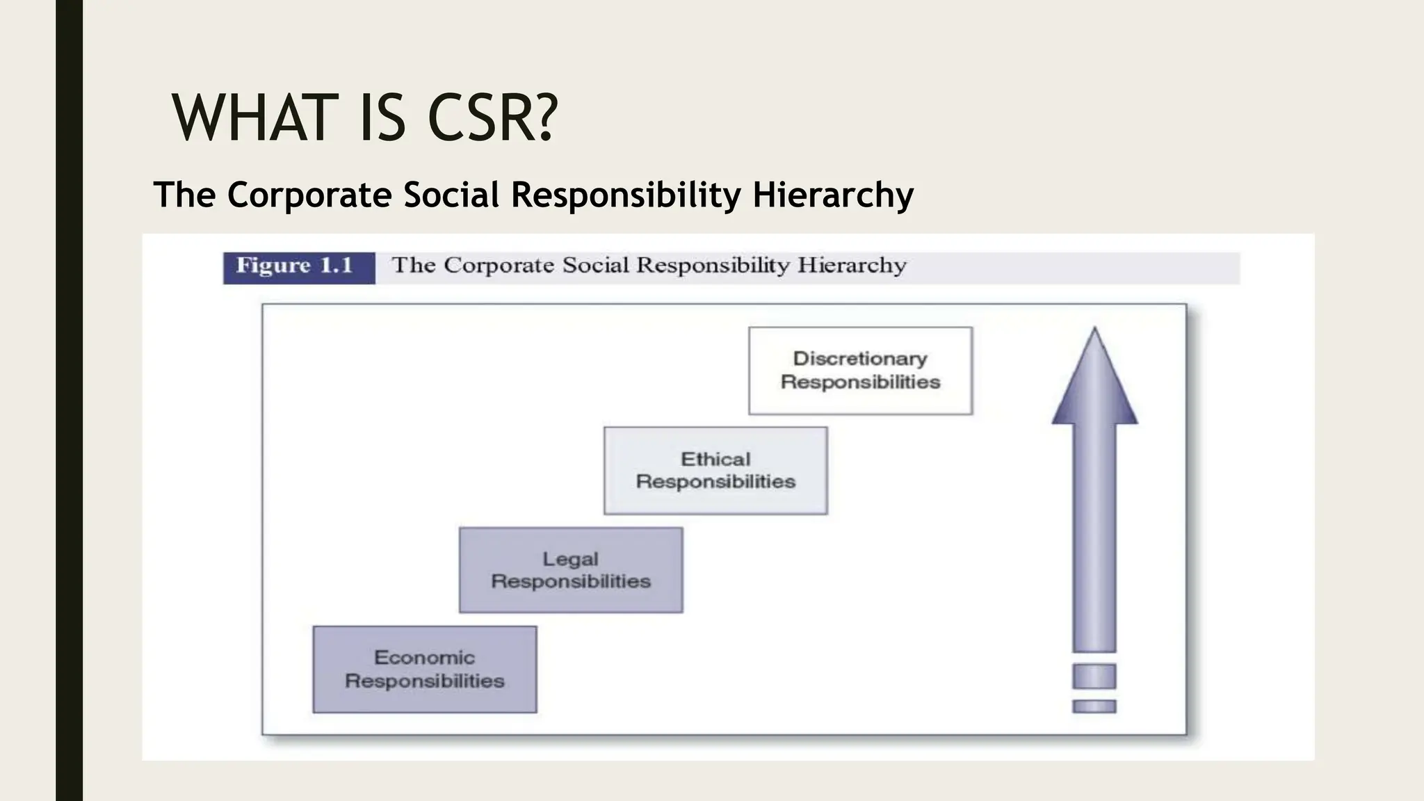 WHAT IS CSR?
The Corporate Social Responsibility Hierarchy
 
