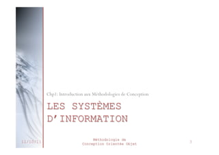Etapes de Réalisation d’un
SI (1/3)
Expression des besoins
Spécification
Analyse
Conception
Implémentation
Tests et vérification
Validation
Maintenance et Evolution
27/02/2014

Méthodologie de
Conception Orientée Objet

5

 