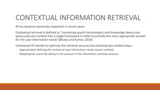Emerging Research Trends in Contextual Information Retrieval and Web ...