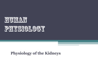 Physiology of the Kidneys
Human
physiology
 