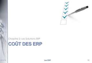 Chapitre 2: Les Solutions ERP

COÛT DES ERP

22/10/12

Les ERP

18

 