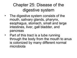 Chapter 25: Disease of the digestive system ,[object Object],[object Object]