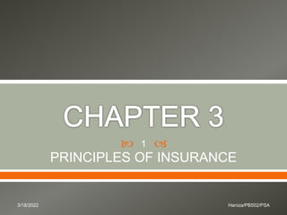  
PRINCIPLES OF INSURANCE
3/18/2022 Haniza/PB502/PSA
1
 