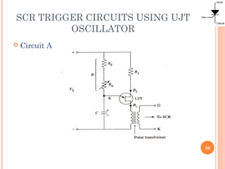 SCR TRIGGER CIRCUITS USING UJT
OSCILLATOR
 Circuit A
30
 