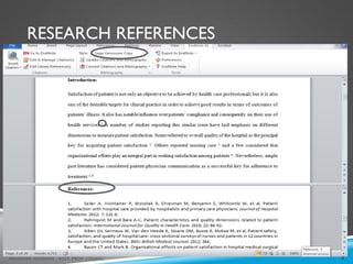 RESEARCH REFERENCES
4
MEHWISH HUSSAIN - ASST. PROF. ( DUHS)
 