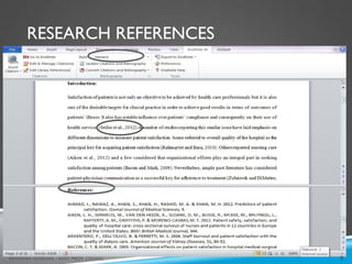 RESEARCH REFERENCES
5
MEHWISH HUSSAIN - ASST. PROF. ( DUHS)
 