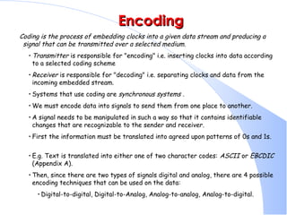 Encoding and Modulating Data Signal from analog to digital and from ...