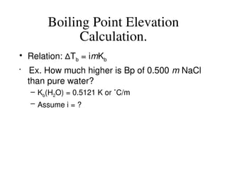 Understanding Colligative Properties: Boiling Point Elevation and ...