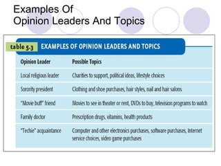 Examples Of Opinion Leaders And Topics 