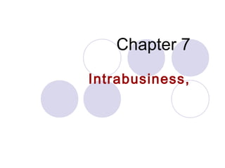 Chapter 7
Intrabusiness,
 