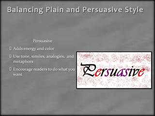 The Given/New MethodDescribes the importance of comparing new information to information already known by reader, this will make the material easier to be understood.Example “Technical communication today, p219”10a. Santa Fe has many beautiful places. Artists choose to strike off into the mountains to work, while others enjoy working in local studios. The landscapes are wonderful in the area.10b. Santa Fe offers many beautiful places for artists to work. Some artists choose to strike off into the mountains to work, while others enjoy working in local studios. Both the mountains and the studios offer places to savor the wonderful landscapes in the area.
