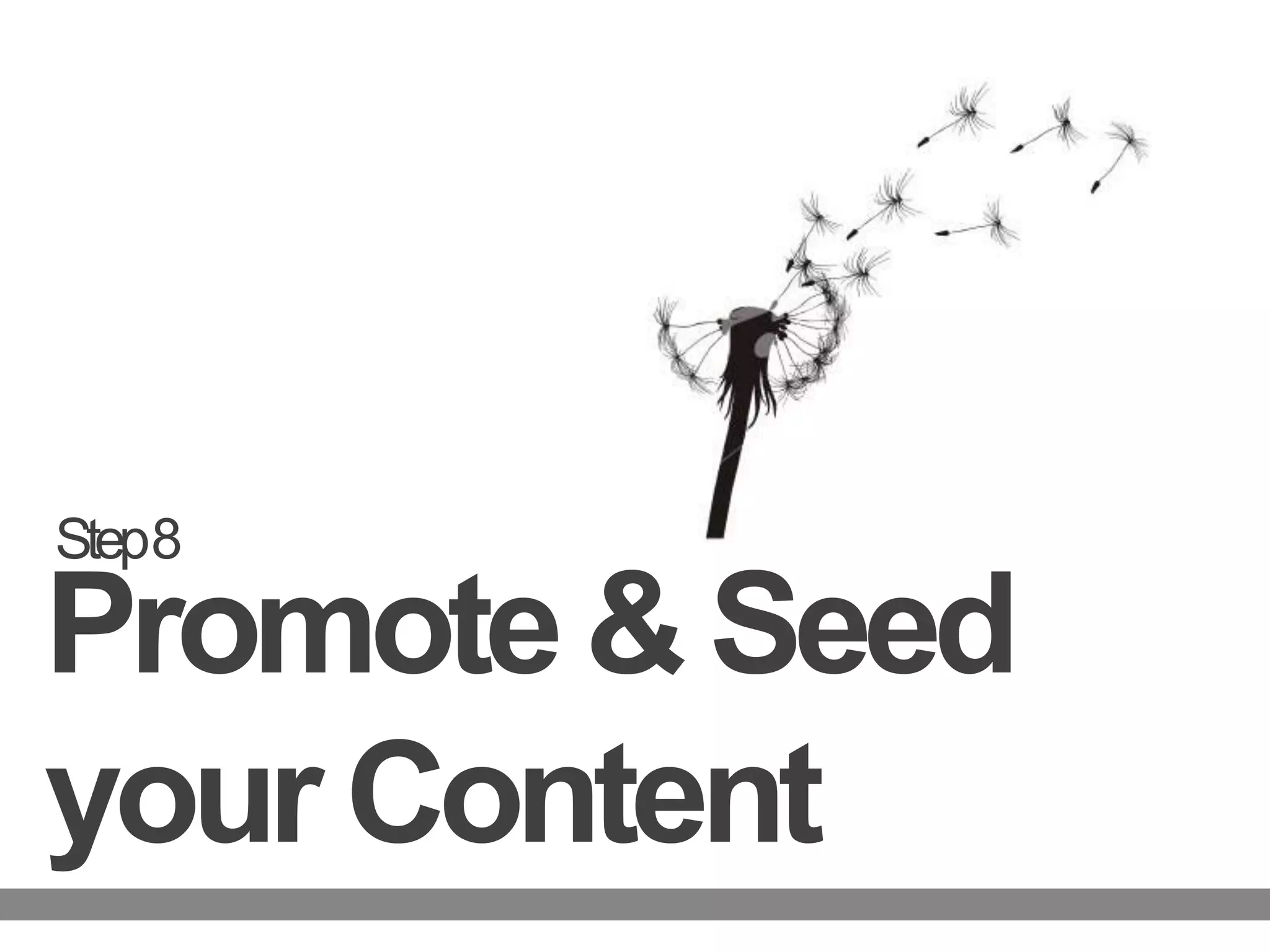 Step 8Promote & Seed your Content