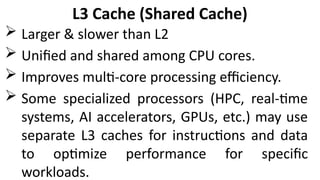 CH&PCM 03 CPU Cache memory and its types | PPTX