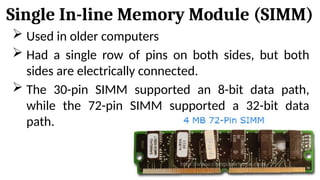 Single In Line Memory Module Example CH&PCM 05 Random Access Memory about secondary storage. | PPTX