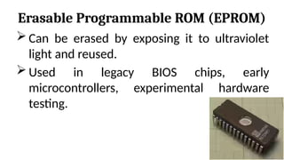 Legacy Microcontroller CH&PCM 06 Read Only Memory and its types | PPTX