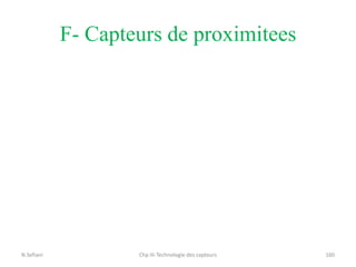 F- Capteurs de proximitees
Chp III-Technologie des capteurs 160
N.Sefiani
 