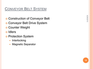 Analysis of CoalChemical Analysis of Coal:-	Sample of coal is randomly collected from each rake and detailed chemical analysis, calculation of calorific value is carried out and is confirmed whether it is as per agreement with the coal mines or not.6/15/20108
