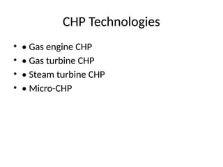 High-Efficiency Combined Heat and Power (CHP) Systems for Distributed ...