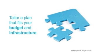 Tailor a plan
that fits your
budget and
infrastructure
 
