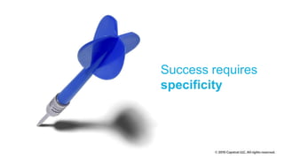 Success requires
specificity
 