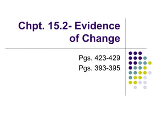 Chpt. 15.2- Evidence of Change Pgs. 423-429 Pgs. 393-395 