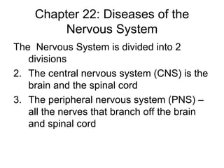 Chapter 22: Diseases of the Nervous System ,[object Object],[object Object],[object Object]