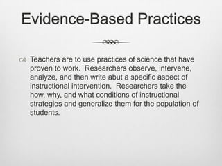 The material meets the needs of all students including those with special needs. Differentiated InstructionDifferentiated instruction is a process to approach teaching and learning for students of differing abilities in the same class.  The intent of differentiating instruction success by meeting each student where he or she is and assisting in the learning process. (Hall)