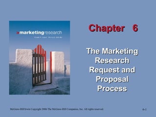 Chapter  6 The Marketing Research Request and Proposal   Process 