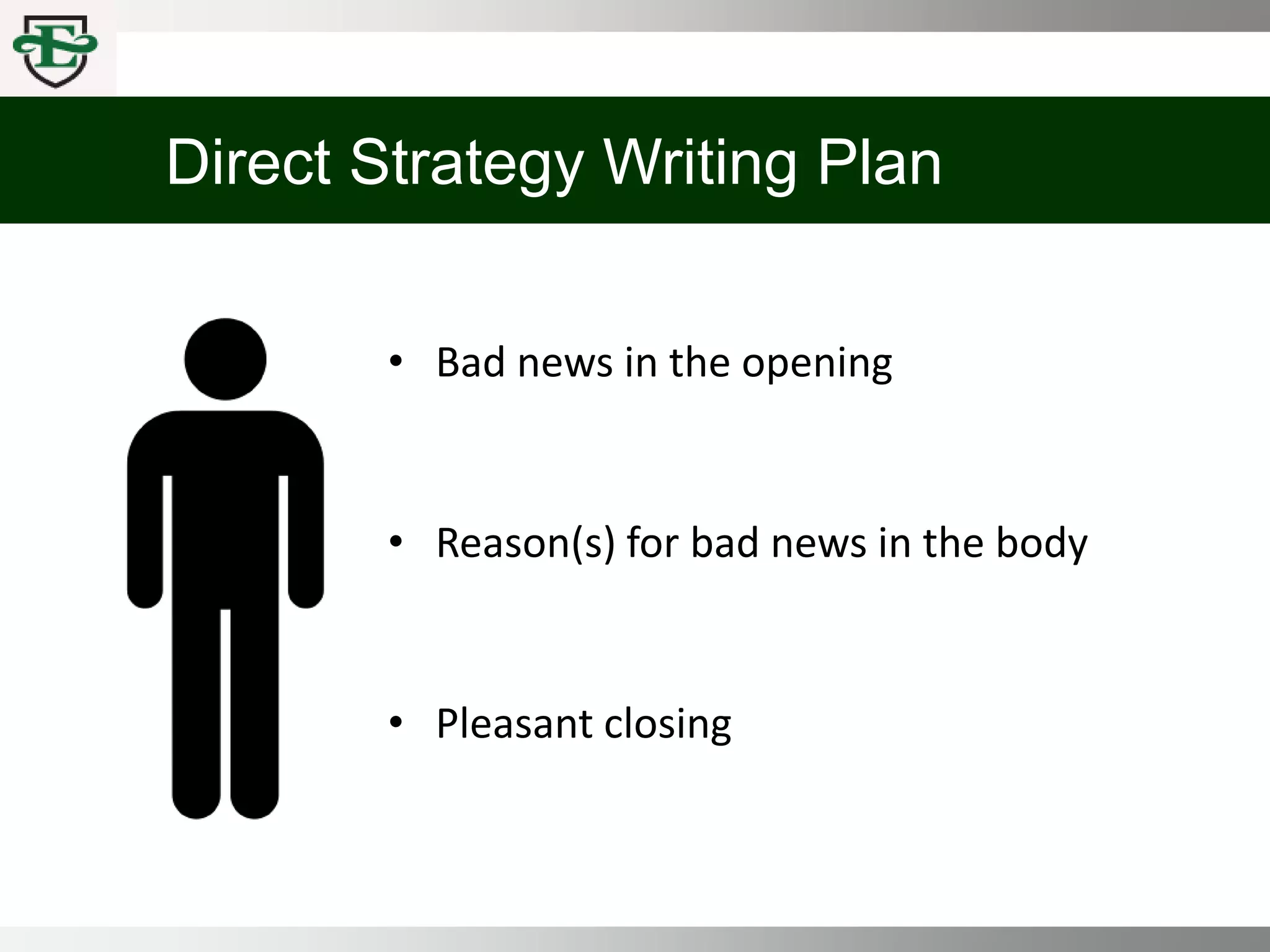 COMM 100 Chpt 7 Writing Strategies for Delivering Negative News