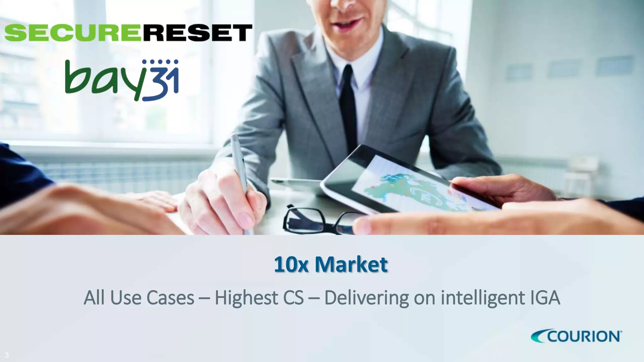 3
10x Market
All Use Cases – Highest CS – Delivering on intelligent IGA
 