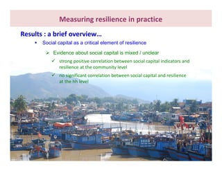 What do we know about resilience and food security? – Most recent progress in measuring and assessing resilience interventions