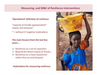 What do we know about resilience and food security? – Most recent progress in measuring and assessing resilience interventions