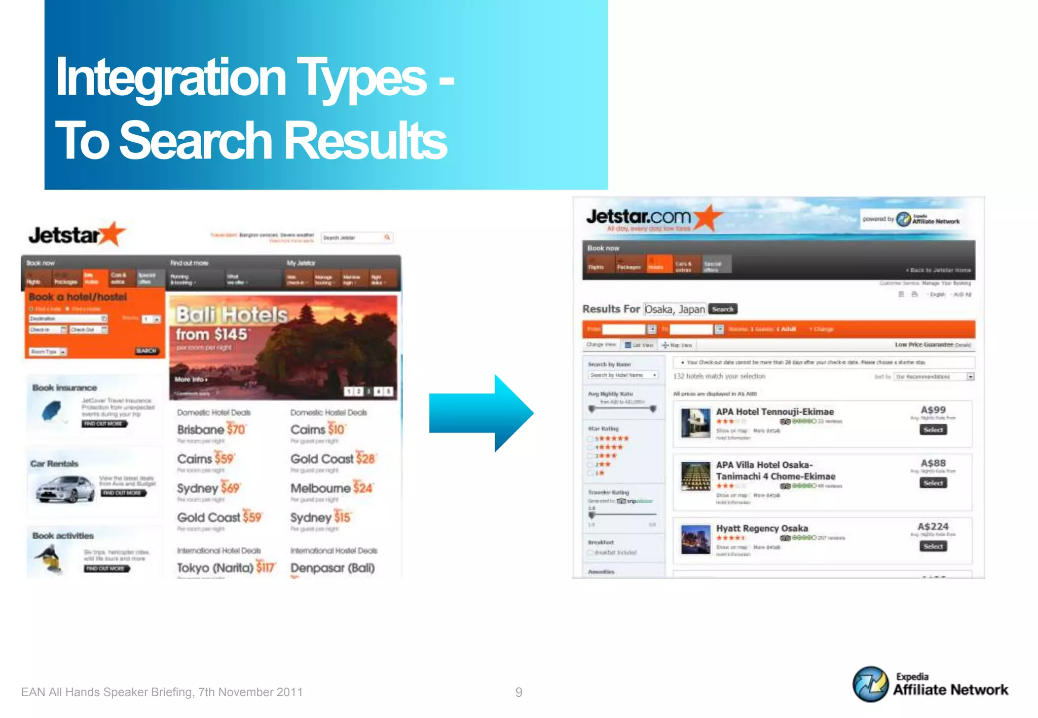 Integration Types -
     To Search Results




EAN All Hands Speaker Briefing, 7th November 2011   9
 