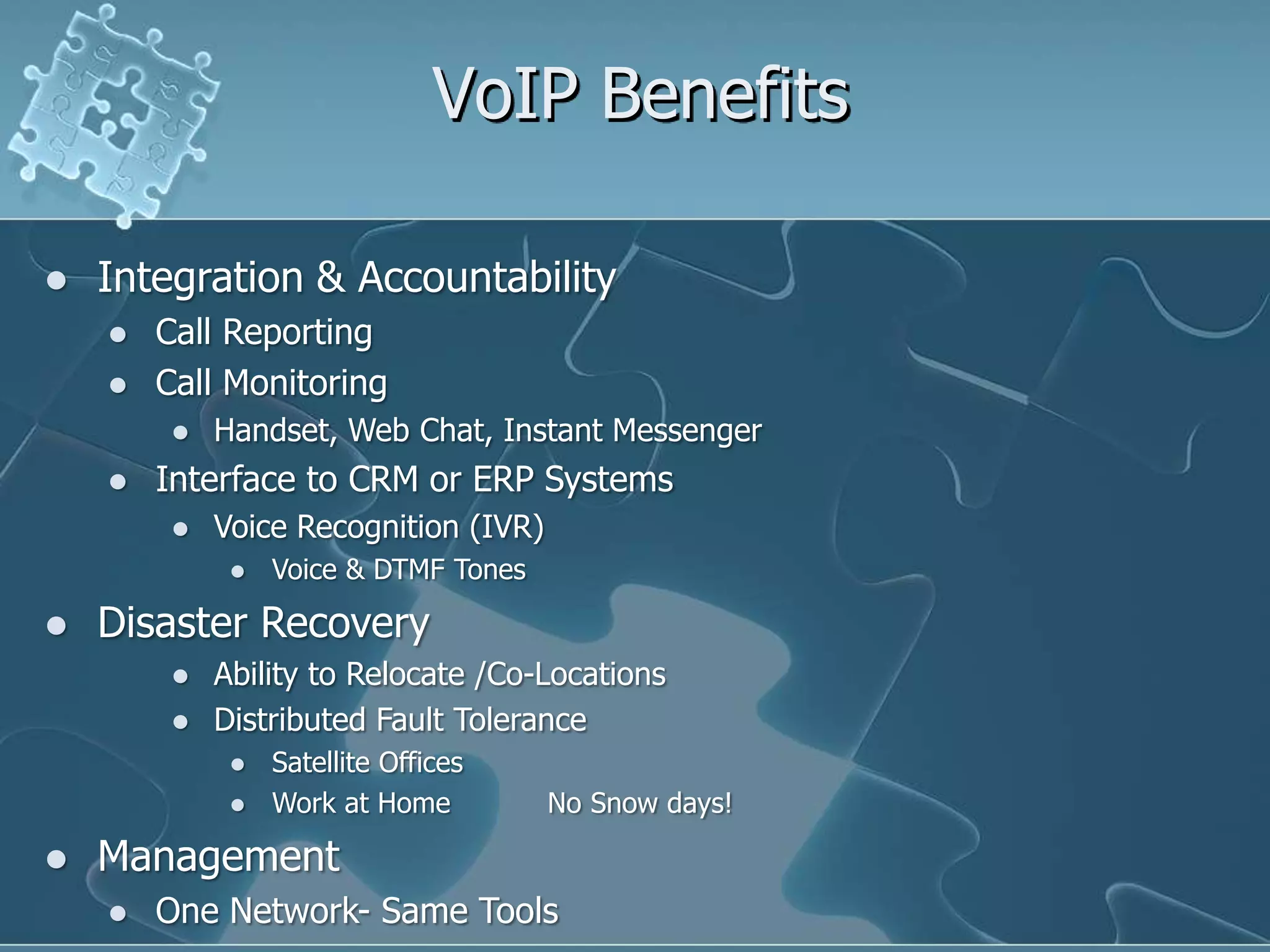 “Voice over IP is the John Travolta of Internet technologies.  It was big once, everyone laughed at it, and it faded away….only to come back bigger than ever.”  - (Alan Cohen VP Cisco)