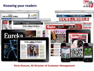 Knowing your readers Chris Duncan, NI Director of Customer Management 